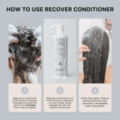ACTIIV Recover conditioner hair closeup reveals shiny, healthier-looking strands.