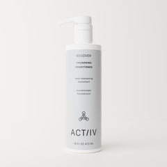 ACTIIV Recover conditioner label closeup highlights plant-based, color-safe formula for all hair types.