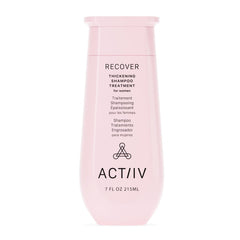 ACTIIV Recover shampoo bottle highlighting plant-based formula for fuller-looking hair