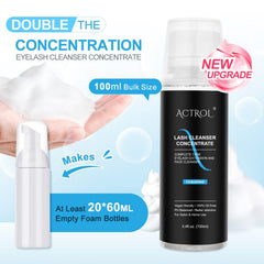 ACTROL Eyelash Cleanser Concentrate oil-free, paraben-free and sulfate-free formula emphasizes safe use.