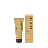Acure Brightening Night Cream packaging closeup shows vegan formula for overnight hydration
