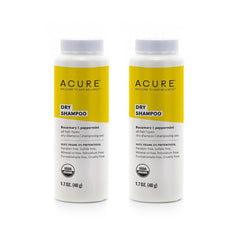Acure dry shampoo powder applying for instant volume and refreshed roots