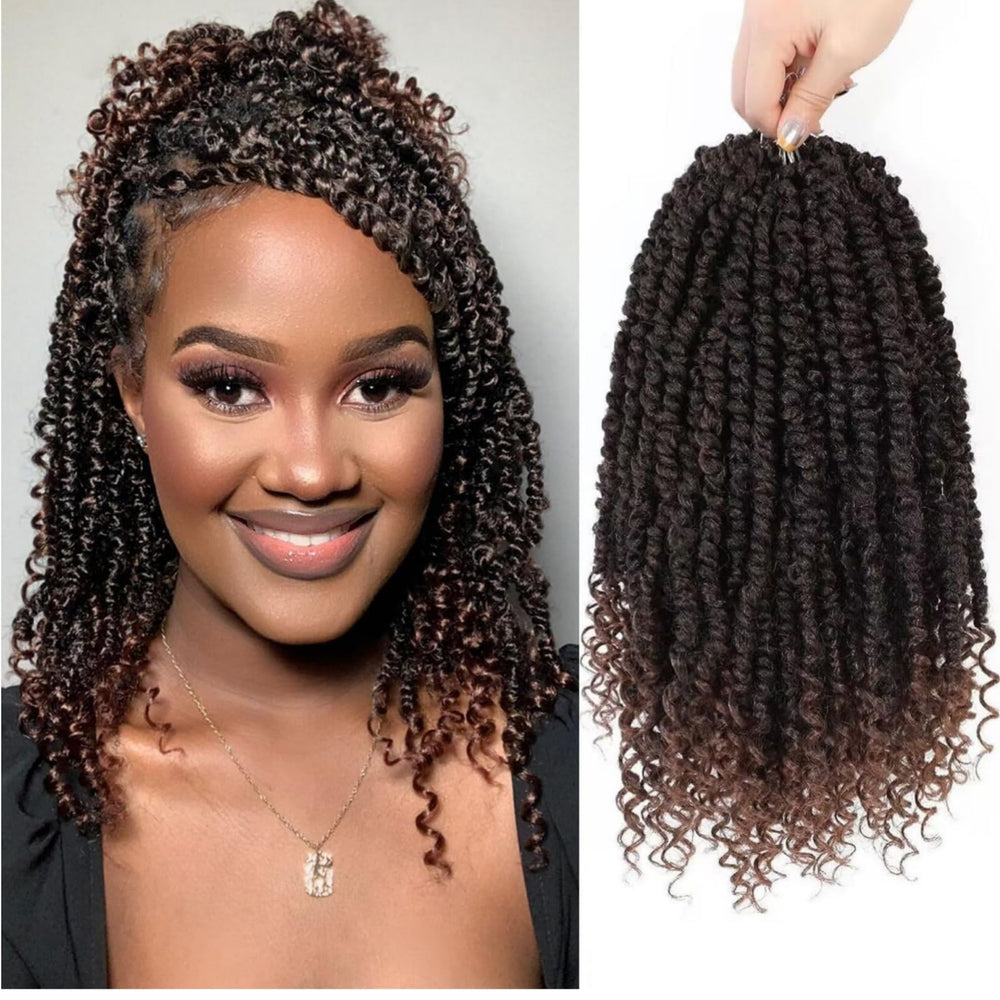 Admutty passion twist crochet hair 12-inch close-up showing soft, fluffy texture for protective styling.