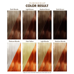 Adore Orange Blaze color swatches illustrate rich, fade-ready orange tones.