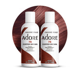 Adore Semi Permanent Hair Color 076 Copper Brown bottle closeup showing vibrant pigment.