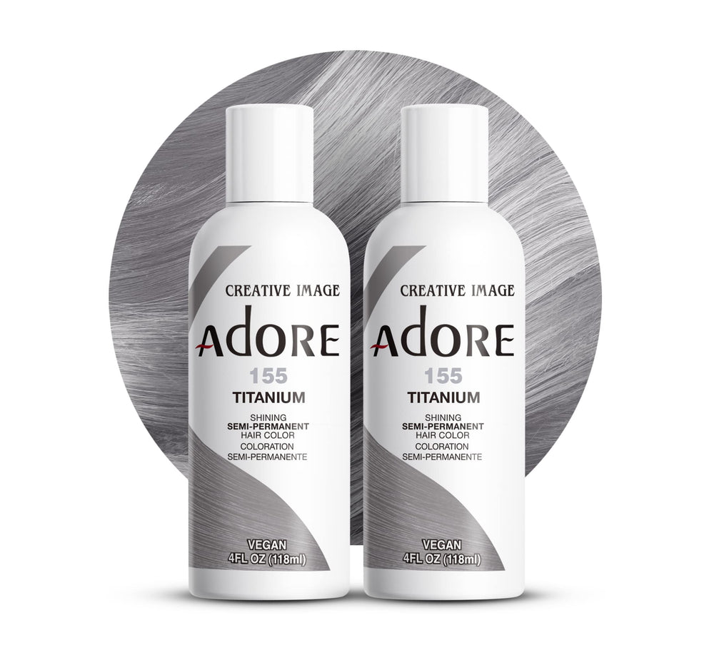 Adore 155 Titanium-gray bottle for vibrant gray coverage at home.