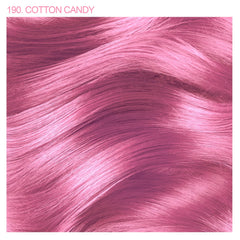Adore cotton-candy color-swatch reveals bold pink shade with long-lasting potential.