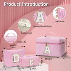 Adoryoung monogram makeup bag large size with 11.05x7.31x7.29 inch dimensions.