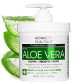 Advanced Clinicals Aloe Vera Lotion bottle demonstrates hydrating body moisturizer for dry skin relief