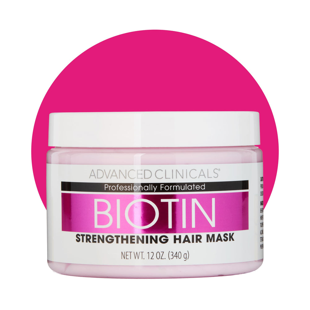 Advanced Clinicals Biotin Hair Mask jar closeup for smoothing hydration