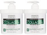 Advanced Clinicals collagen cream bottle pump showing premium moisturizer for firmer-looking skin