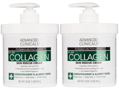 Advanced Clinicals collagen cream bottle pump showing premium moisturizer for firmer-looking skin