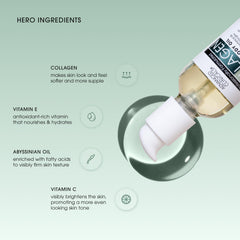 Advanced Clinicals collagen oil glow close-up highlights radiant skin
