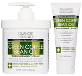 Advanced Clinicals Green Coffee Bean Oil Thermo bottle-front shows bold packaging with firming hydration potential