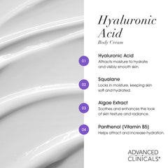 Advanced Clinicals Hyaluronic Acid Serum bottle highlights facial hydration