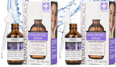 Advanced Clinicals Hyaluronic Acid Serum bottle close-up highlighting hydration for the skin.