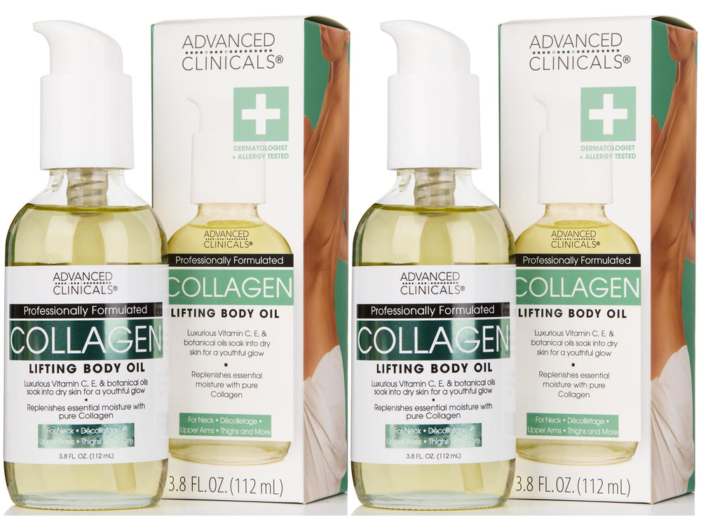 Advanced Clinicals Hydrating Collagen Oil bottle for daily hydration on dry skin