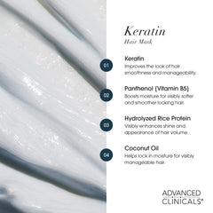 Advanced Clinicals Keratin Hair Mask bathroom scene damp hair application