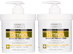 Advanced Clinicals retinol body cream jar closeup demonstrates smoothing potential for aging skin