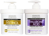 Advanced Clinicals Retinol Body Cream jar close-up shows rich moisture for smoother skin