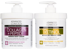 Advanced Clinicals retinol cream bottle highlights firming and smoothing for aging skin.