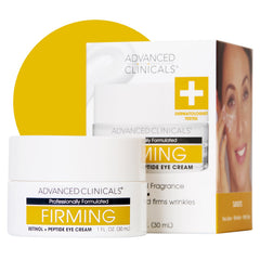 Advanced Clinicals retinol eye balm jar closeup showing firming under-eye care