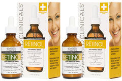 Advanced Clinicals Retinol Serum bottle highlights premium packaging for hydrated, glowing skin.