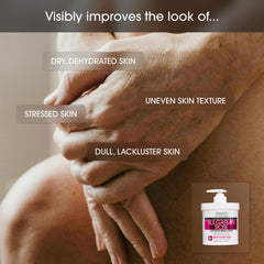 Advanced Clinicals Bulgarian Rose Lotion on arm shows targeted hydration for dry skin.