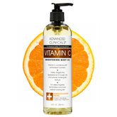 Advanced Clinicals Vitamin C Brightening Body Oil bottle promises daily hydration and glow.