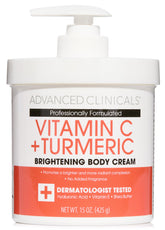 Advanced Clinicals Vitamin C Cream jar closeup demonstrates rich texture for brightening and hydrating skin.