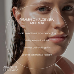 Advanced Clinicals Vitamin C Toner rosewater mist closeup—soothing hydration with antioxidant protection.