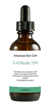 Advanced Skin Care CE Ferulic Serum bottle shows large 2 oz size for daily antioxidant protection