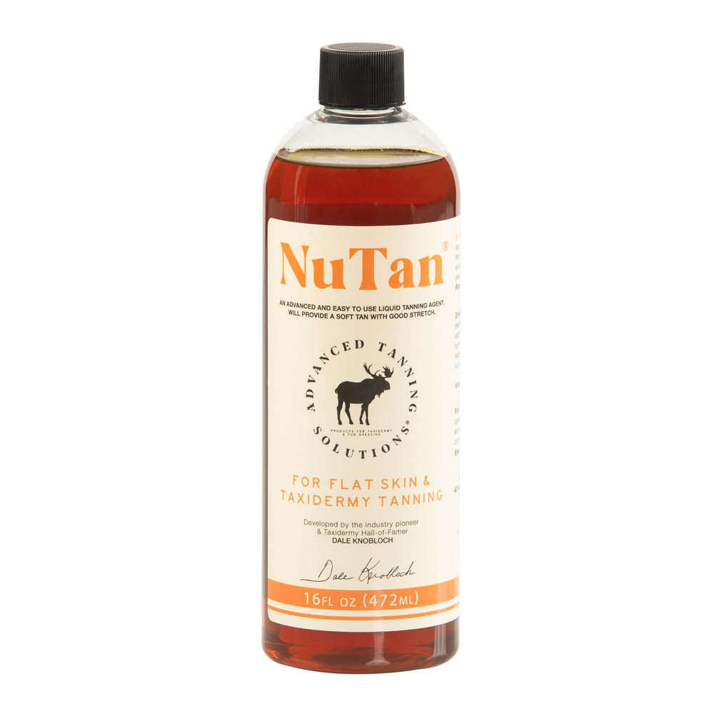 Advanced Tanning Solutions NuTan 16oz bottle for at-home tanning and long-lasting hides.
