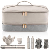 Adworte travel case demonstrates hair-dryer storage for organized packing and protection.