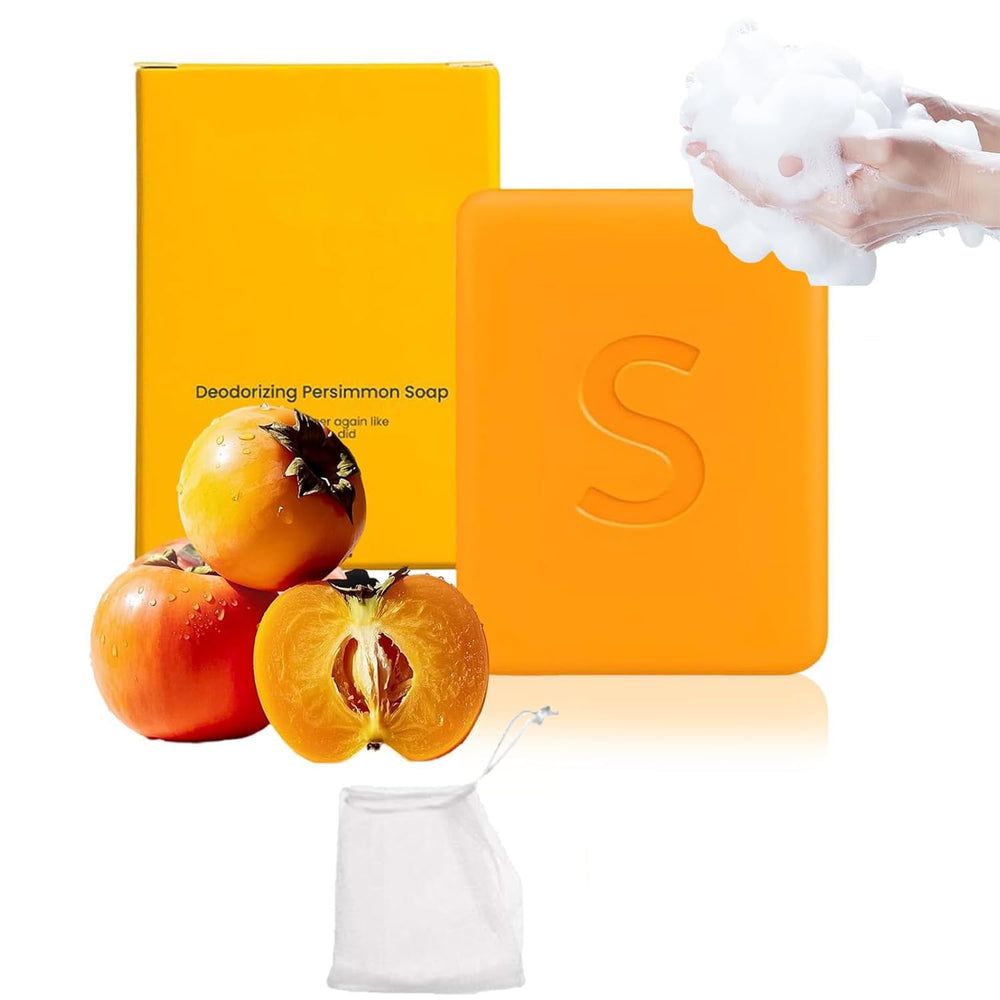 aeaarvged Swarva persimmon bar wrapped, natural deodorizing cleanse for face and body.