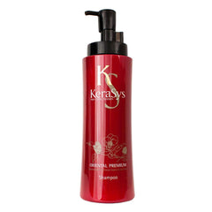Aekyung Kerasys Oriental Premium Conditioner bottle enables detangling and smoother strands.