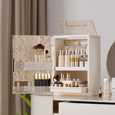 AERCIINC makeup organizer with drawers and top compartment, ideal for easy browsing while getting ready.