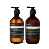 Aesop Classic Shampoo bottle—Cedarwood and Juniper oils provide refreshing cleanse.