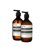Aesop Reverence Hand Wash bottle with smoky vetiver scent for a refreshing cleansing ritual.