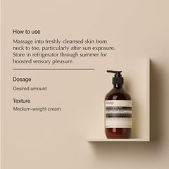 Aesop Rind Concentrate Body Balm texture swirl showing light, non-greasy absorption.