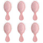AESPAKO six-pack mini brushes in pink for travel detangling