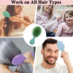 Soft air cushion teeth gentle detangling on wet or dry hair.