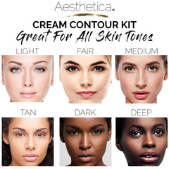Aesthetica Cosmetics Cream Contour Kit highlight shades add brightness and dimensional glow