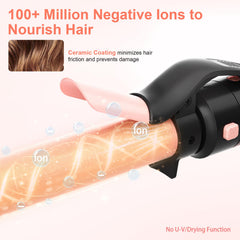 AFANSO automatic rotating curling iron set, 1.5-inch barrel close-up, fuller curls and beachy texture