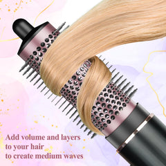 AFDD anti-static bristles round brush reduces frizz during styling.