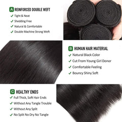 Afeier straight bundles 24-inch bundle wefts for long, versatile looks.