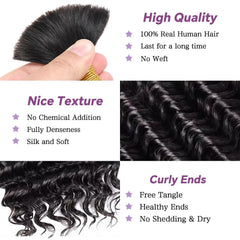 Afihond deep-wave bulk braiding hair bundle closeup texture for easy styling