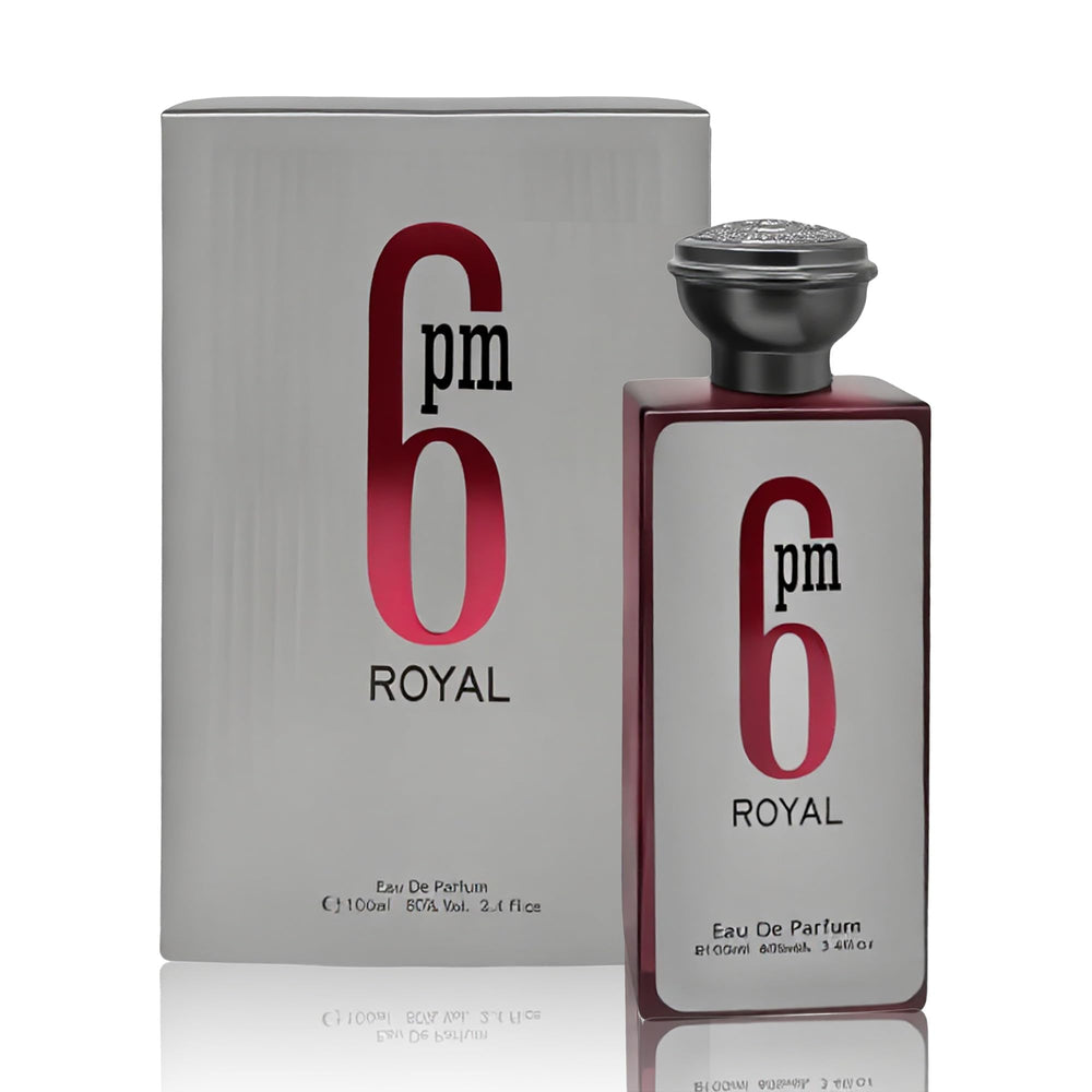 AFLUXE 6PM Royal bottle shows sleek design for lasting fragrance.