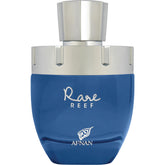 Afnan Rare Reef bottle closeup for daily luxury fragrance.