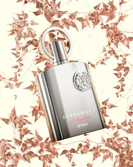 Afnan Supremacy Not Only Intense base notes visible on bottle label for lasting warmth